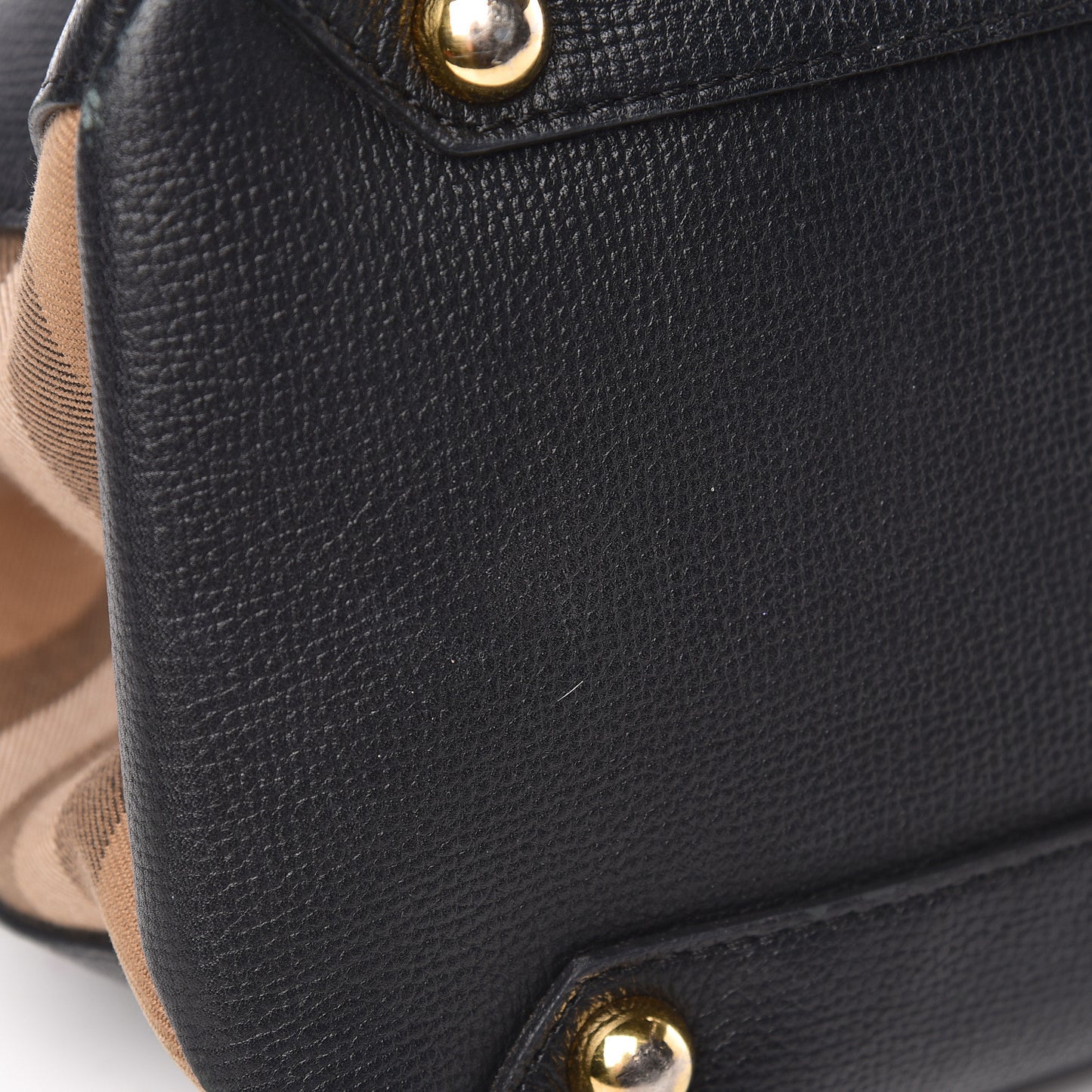 Grainy Calfskin House Check Medium Banner Tote Black