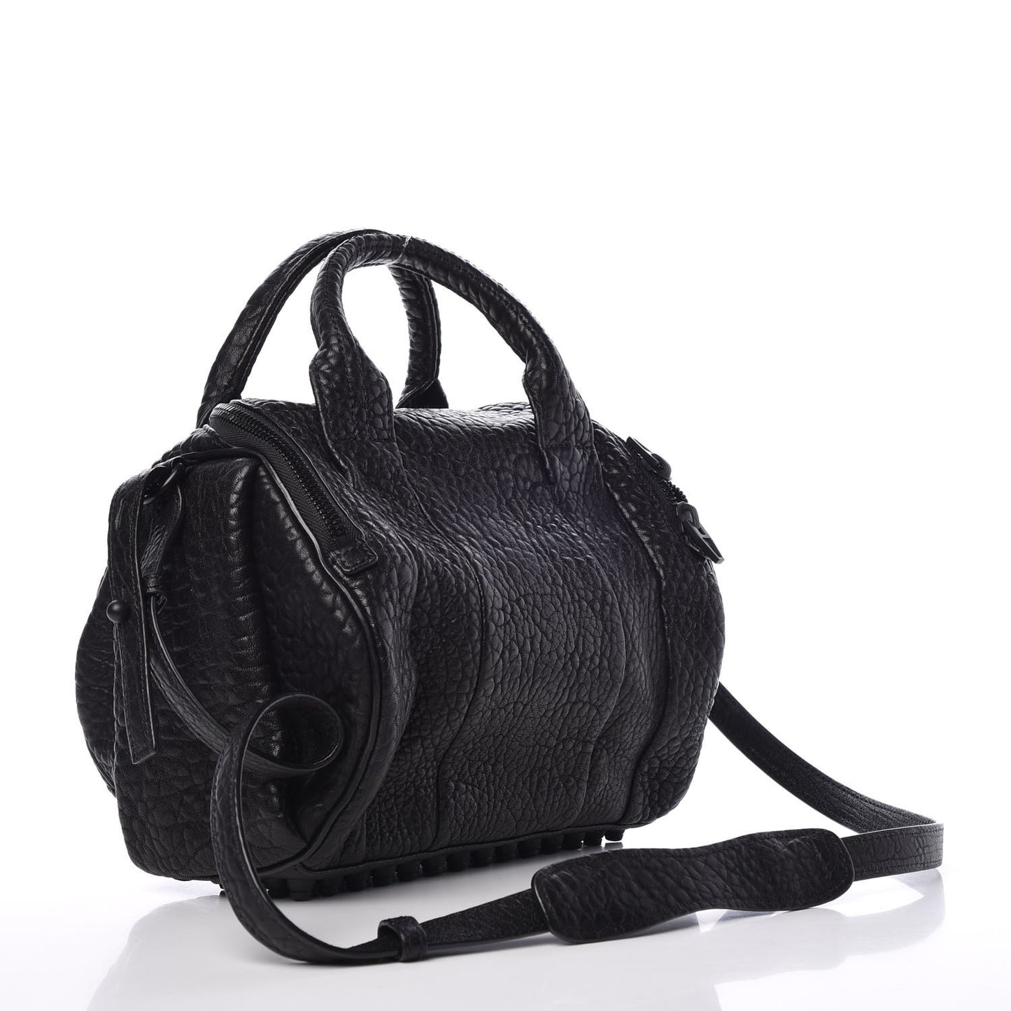 Pebbled Lambskin Rockie Black Matte Black Hardware