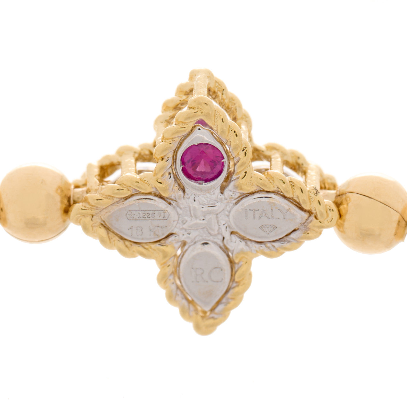 Roberto Coin 18K Yellow Gold Diamond Small Diamond Accent Flower Stretch Bracelet 3 of 3