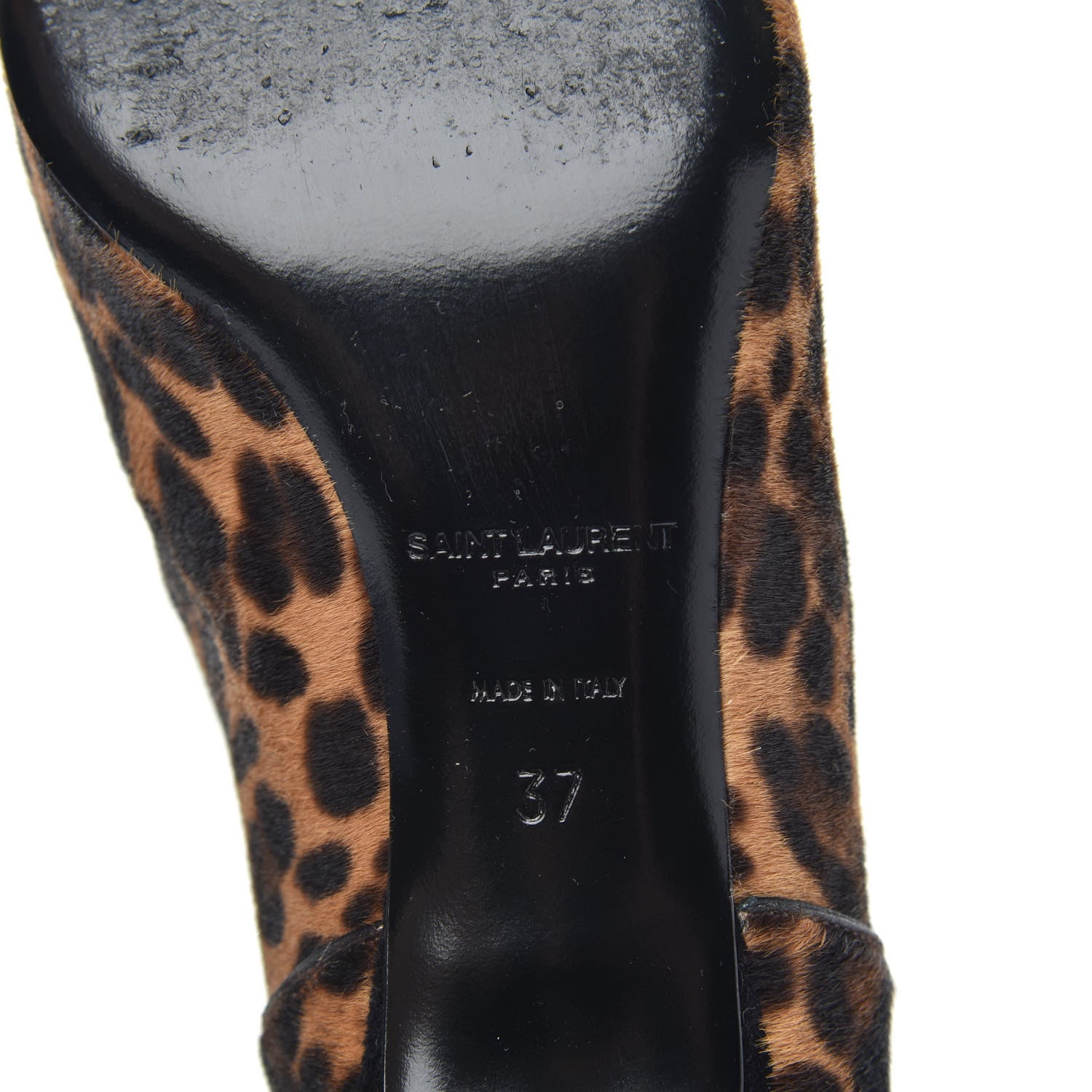 Saint Laurent Pony Hair Leopard Printed Charlotte Booties 37 Naturale 7 of 8