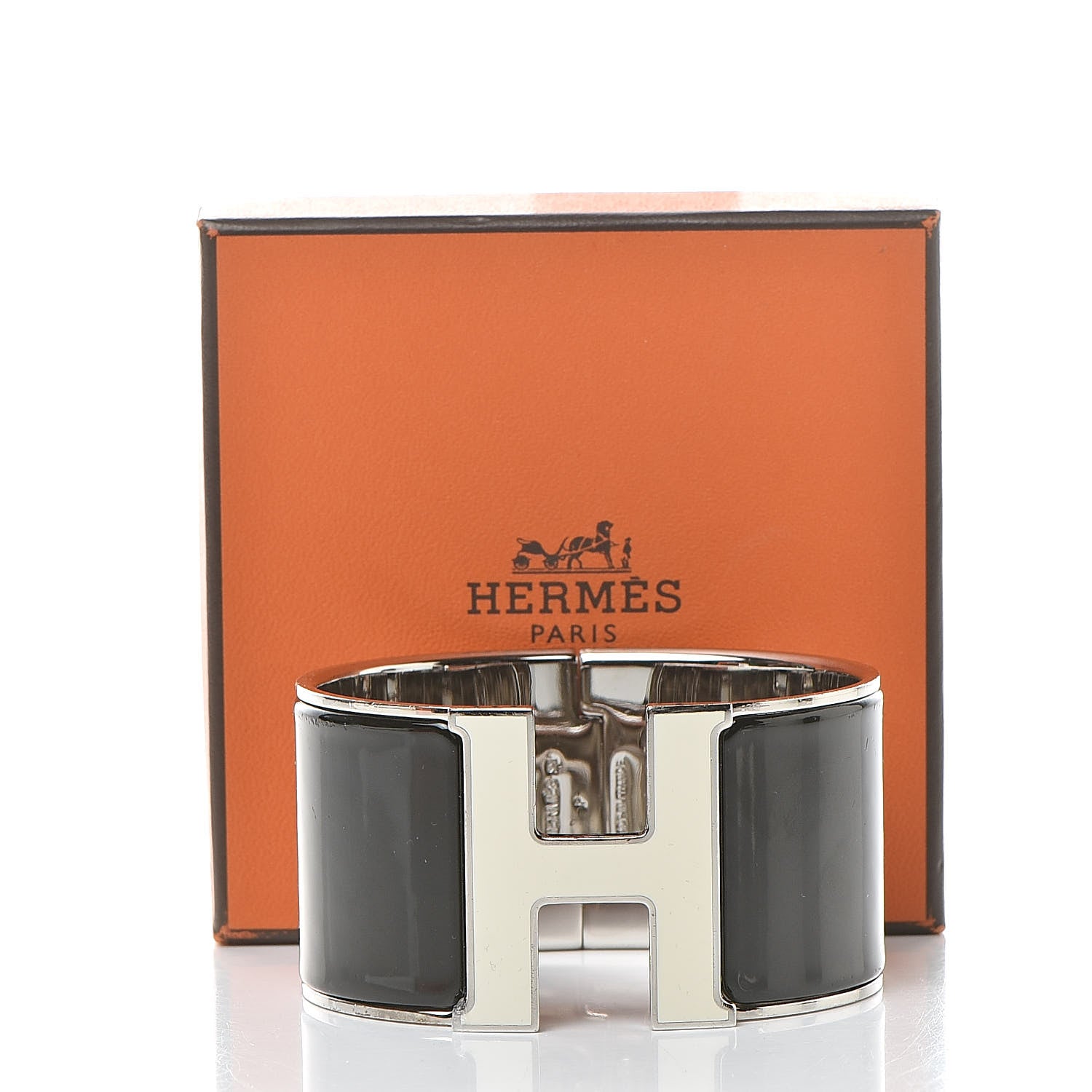 Hermes Enamel Extra Wide Clic Clac H Bracelet GM Black 6 of 6