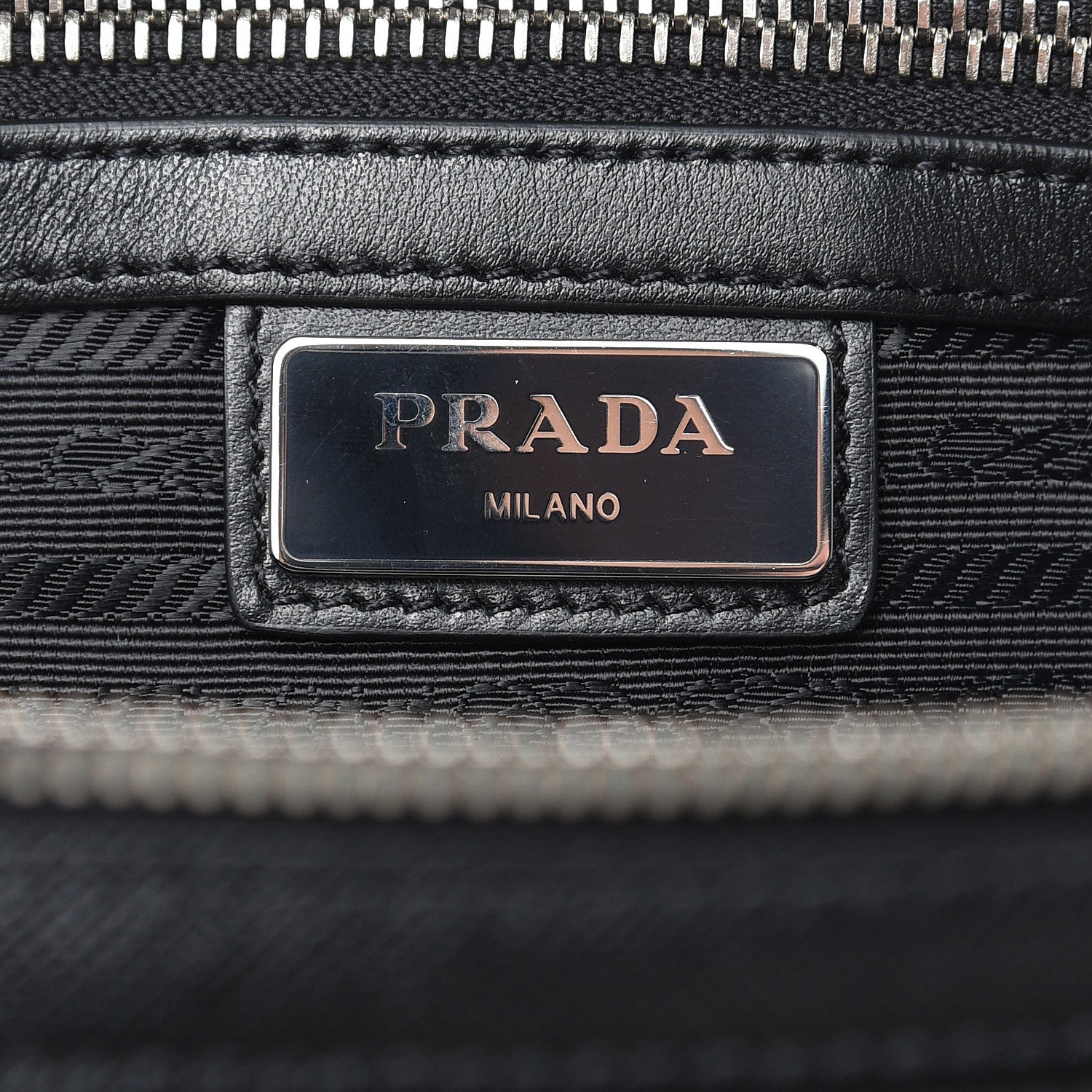 Prada Saffiano Travel Wristlet Bag Black 6 of 9