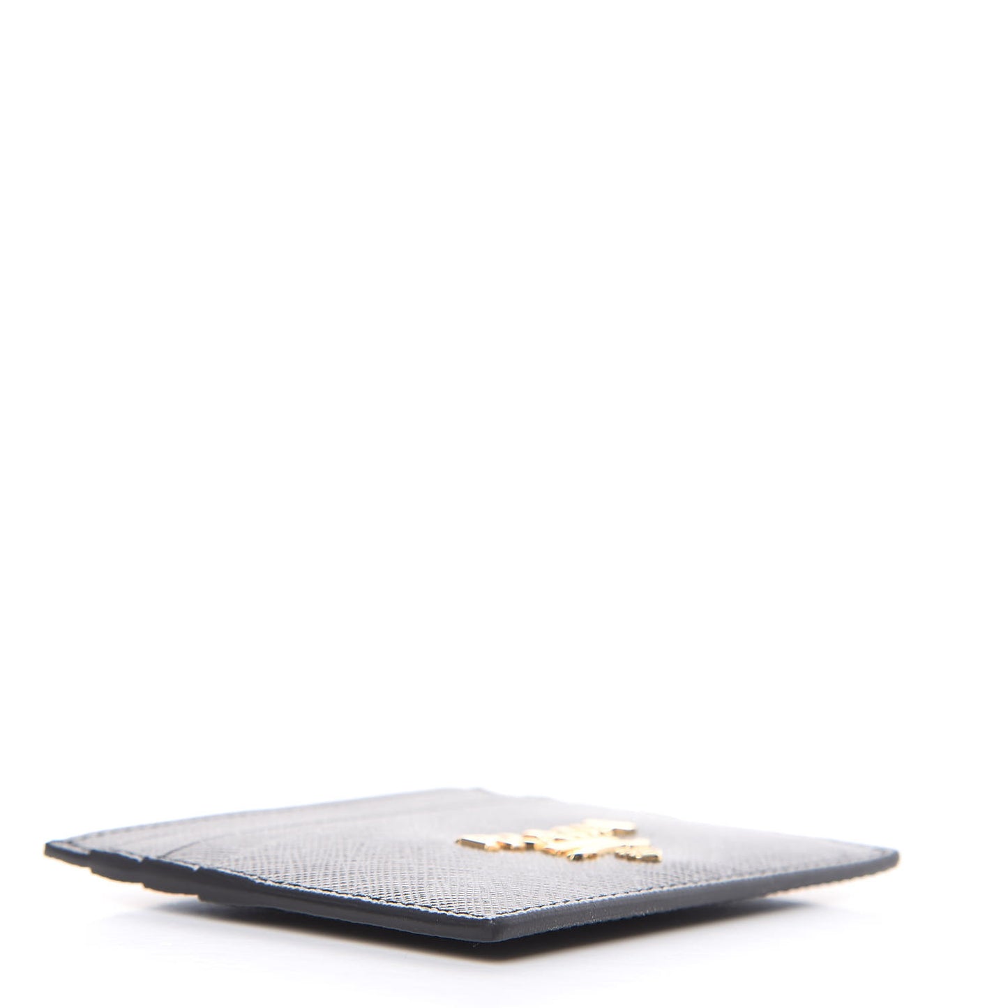 Saffiano Metal Card Holder Black