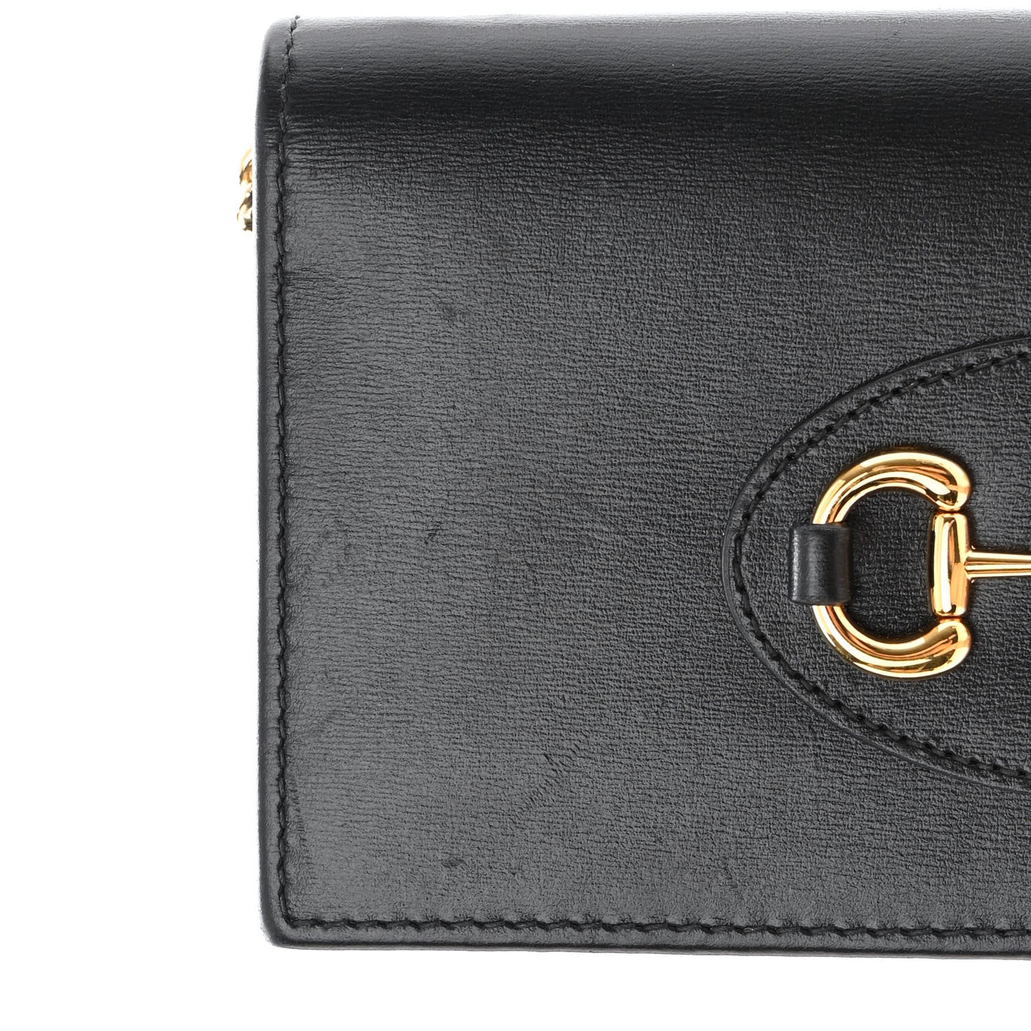 Gucci Boarded Plutone Calfskin Horsebit 1955 Wallet On Chain Black 14 of 16