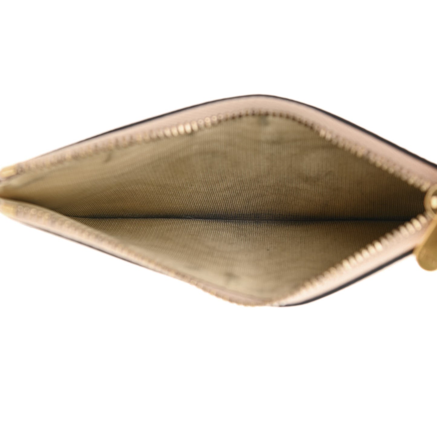 Metallic Grained Calfskin Saddle Chain Wallet Pouch