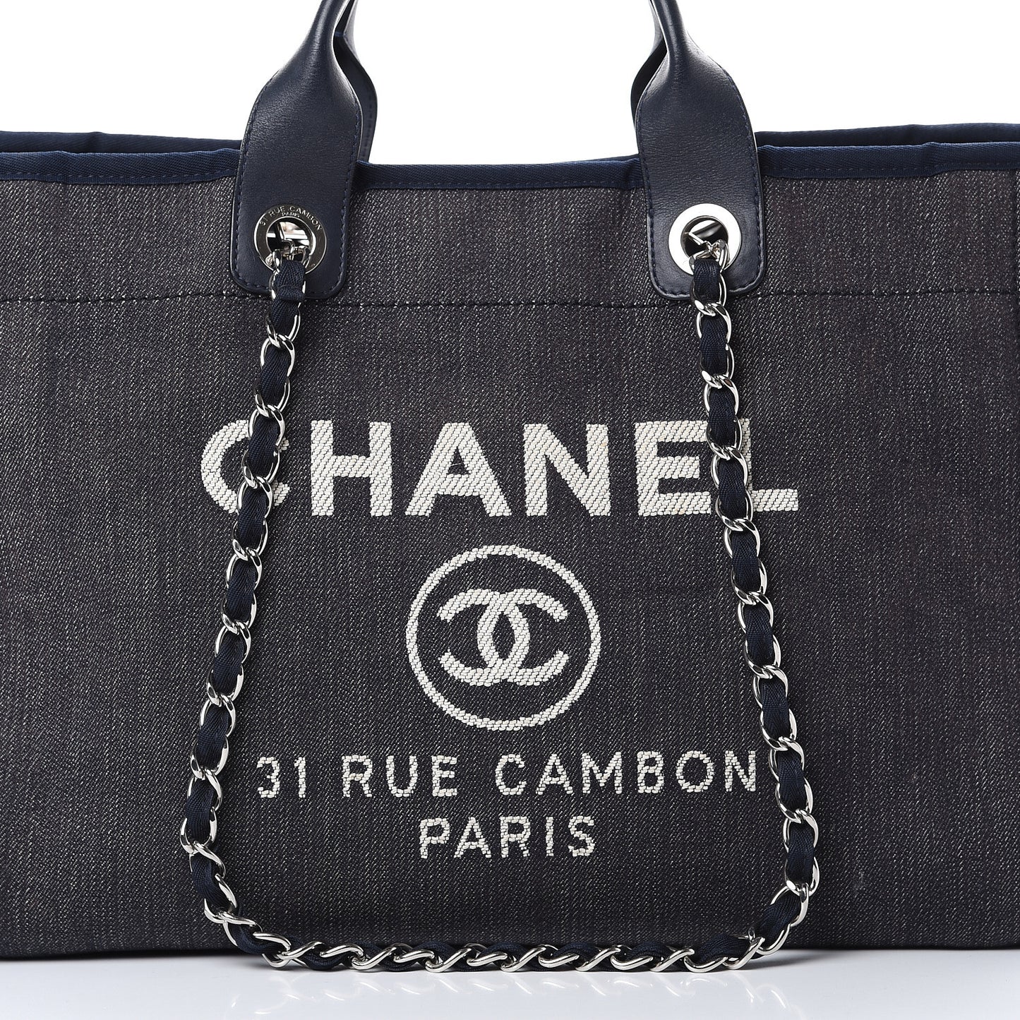 Denim Medium Deauville Tote Dark Blue