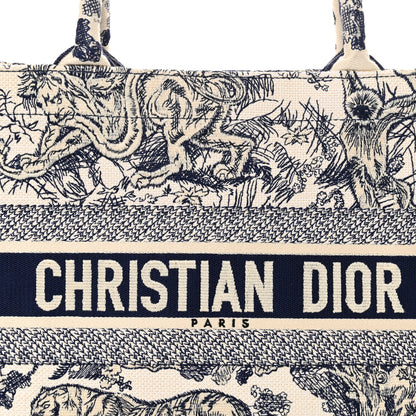 Christian Dior Canvas Embroidered Medium Dioriviera Toile De Jouy Book Tote Blue 8 of 13