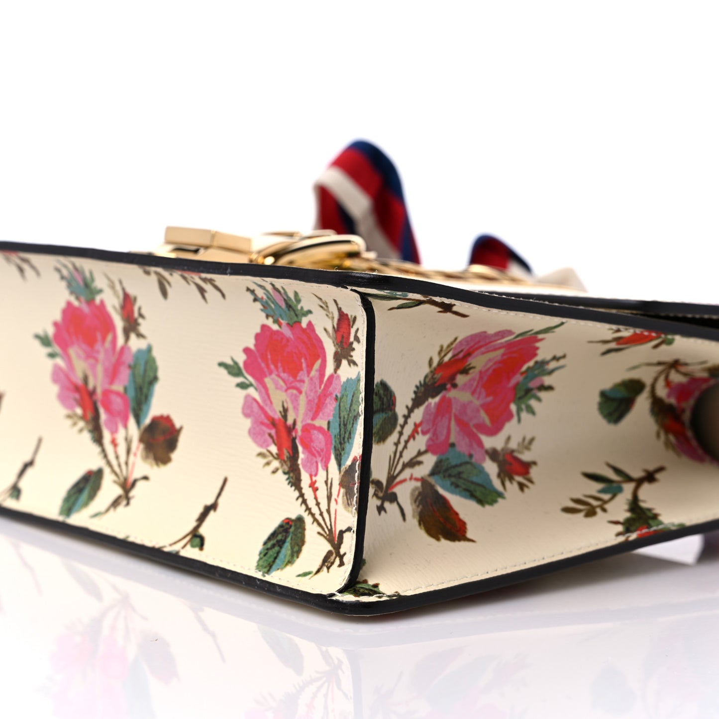 Calfskin Floral Small Sylvie Top Handle Bag Off White