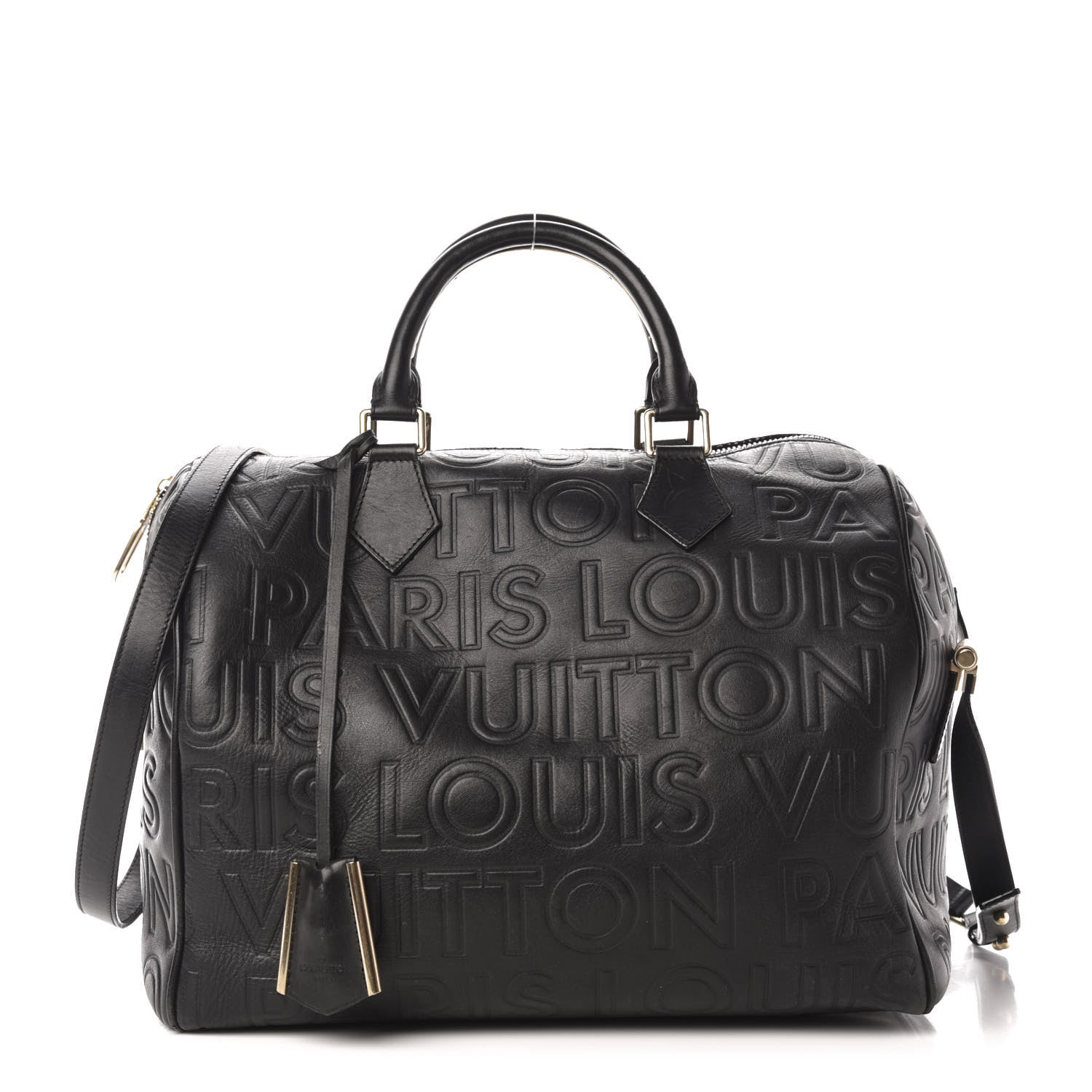 Louis Vuitton Calfskin Embossed Speedy Cube 30 Black 1 of 13
