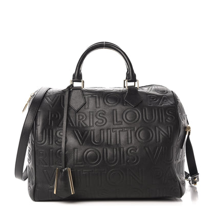 Louis Vuitton Calfskin Embossed Speedy Cube 30 Black 1 of 13