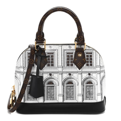 Louis Vuitton X FORNASETTI Calfskin Architettura Alma BB Black White 1 of 12