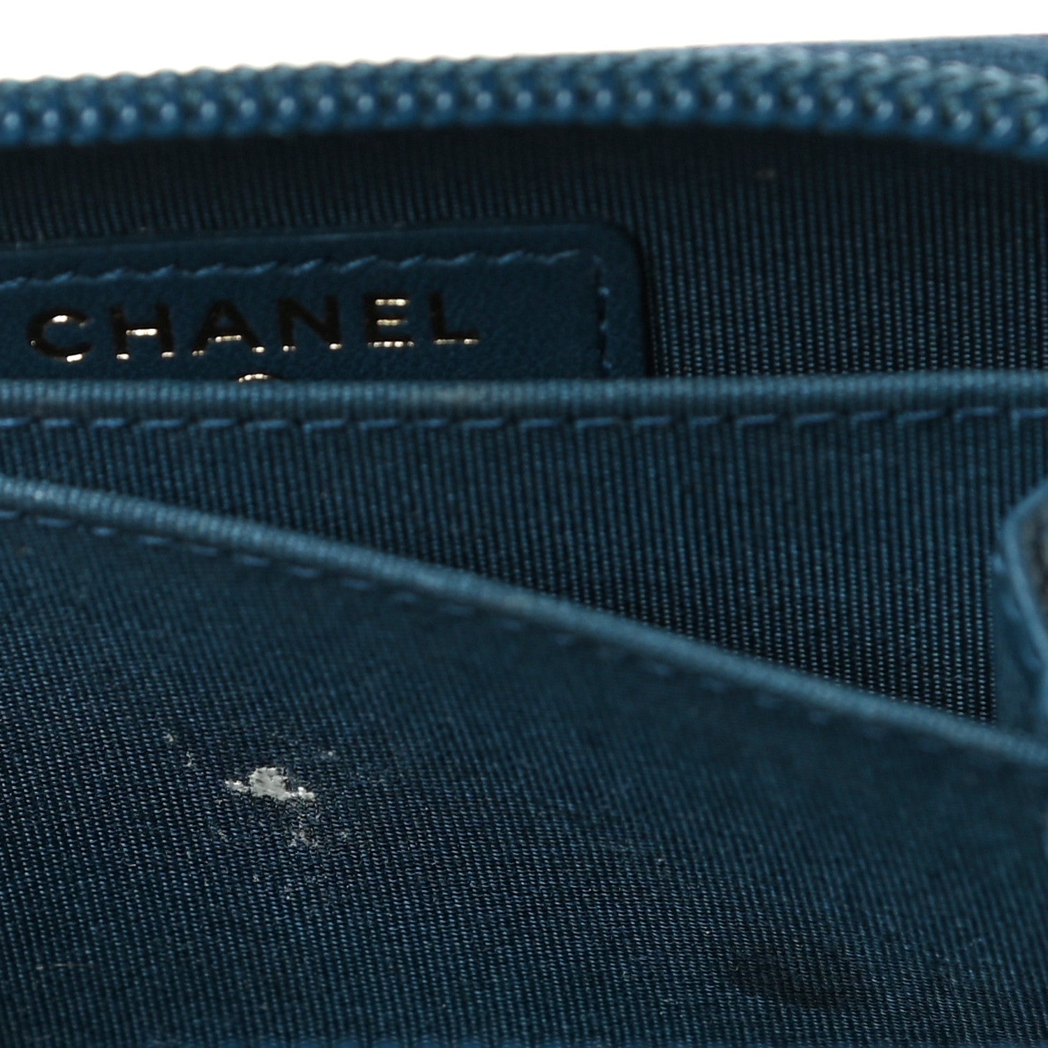 Chanel Caviar Quilted Boy Zip Around Coin Purse Wallet Dark Blue 13 of 17