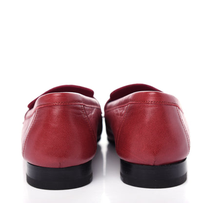 Hermes Goatskin Womens Royal Loafers 36 Rouge Tibétain 7 of 10