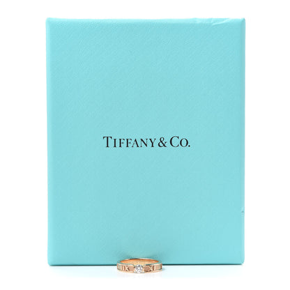 Tiffany 18K Rose Gold Diamond Atlas Closed Narrow Ring 47 4 6 of 6