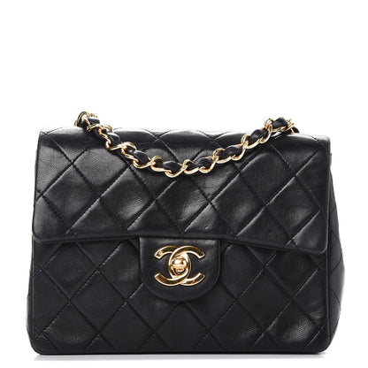 Chanel Lambskin Quilted Mini Square Flap Black 1 of 8