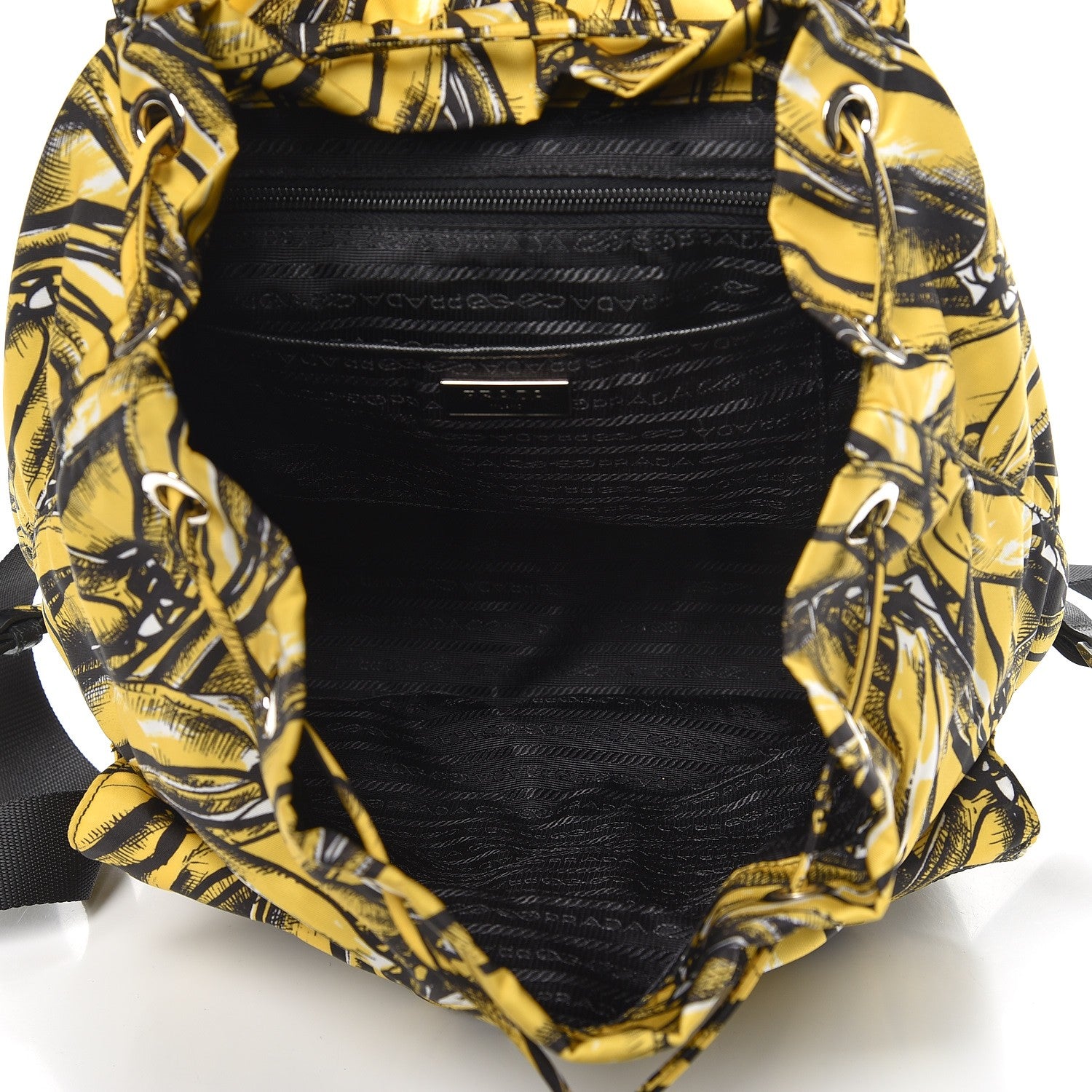 Prada Tessuto Nylon Medium Banana Print Backpack Giallo Dis Banana 5 of 8