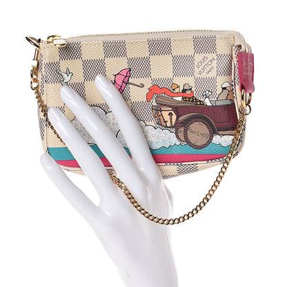 Louis Vuitton Damier Azur 2015 Christmas Animation Mini Pochette Accessories 2 of 10