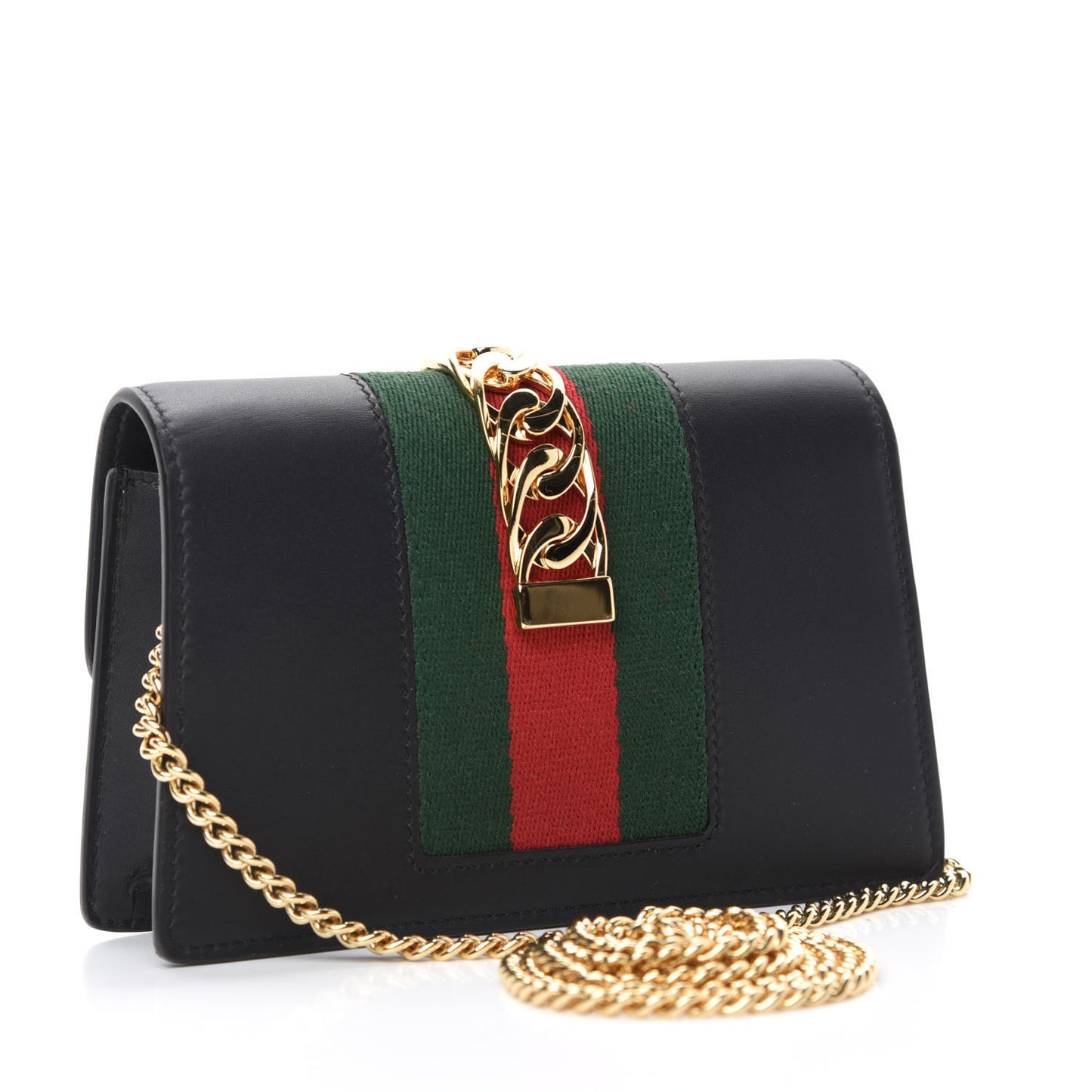 Calfskin Super Mini Sylvie Chain Shoulder Bag Black
