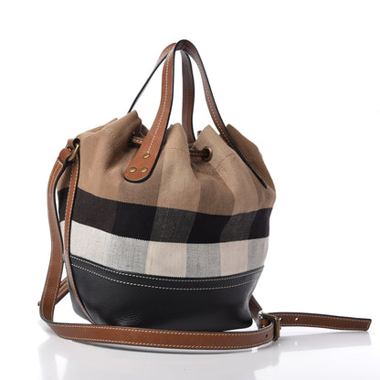 Burberry Canvas Check Grainy Calfskin Heston Crossbody Black 4 of 9