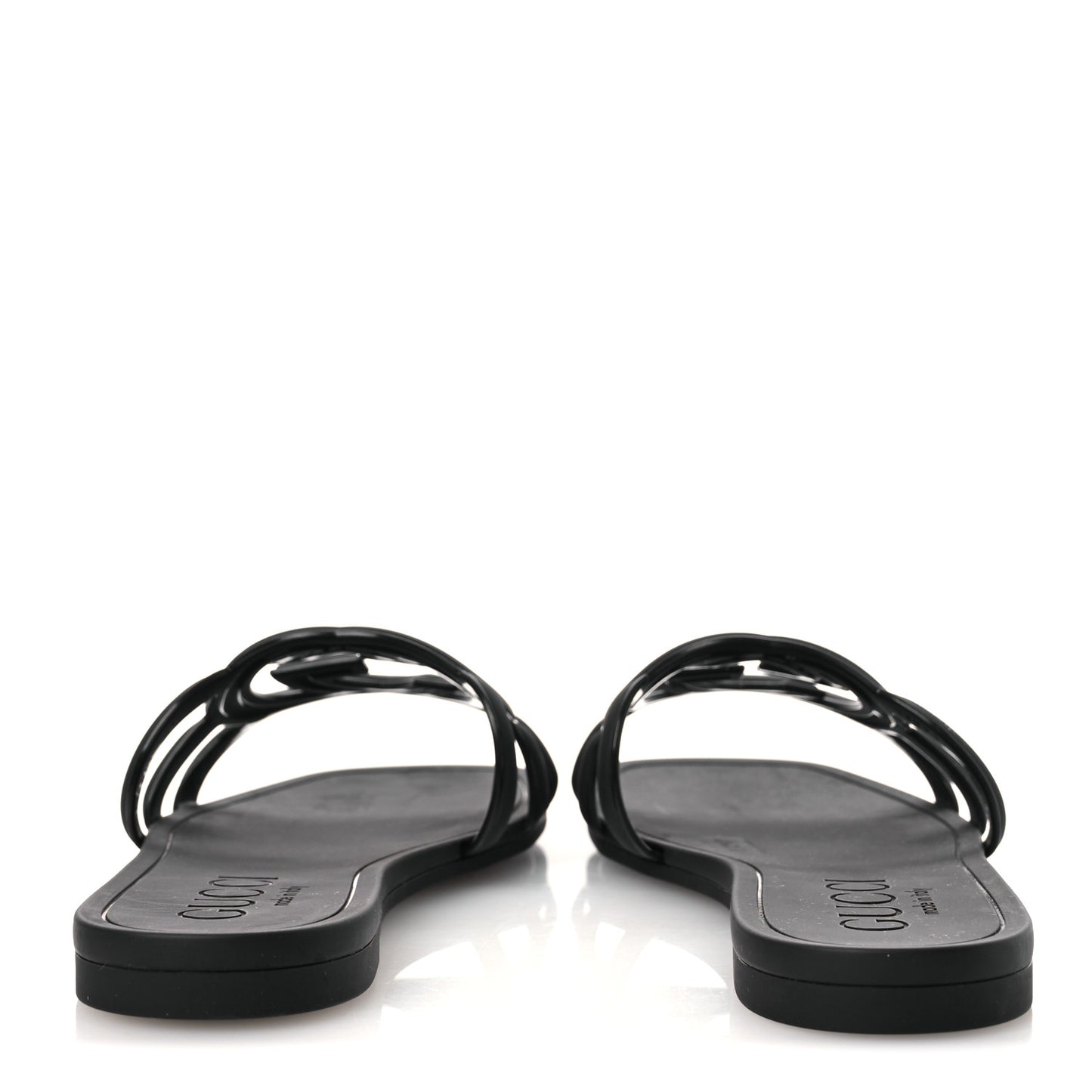 Rubber Interlocking G Womens Slide Sandals 36 Black 36 Black