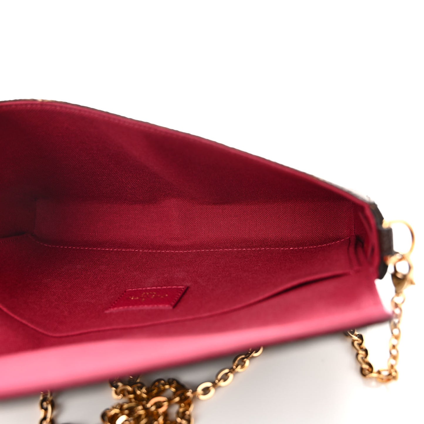 Monogram Pochette Felicie Chain Wallet Fuchsia