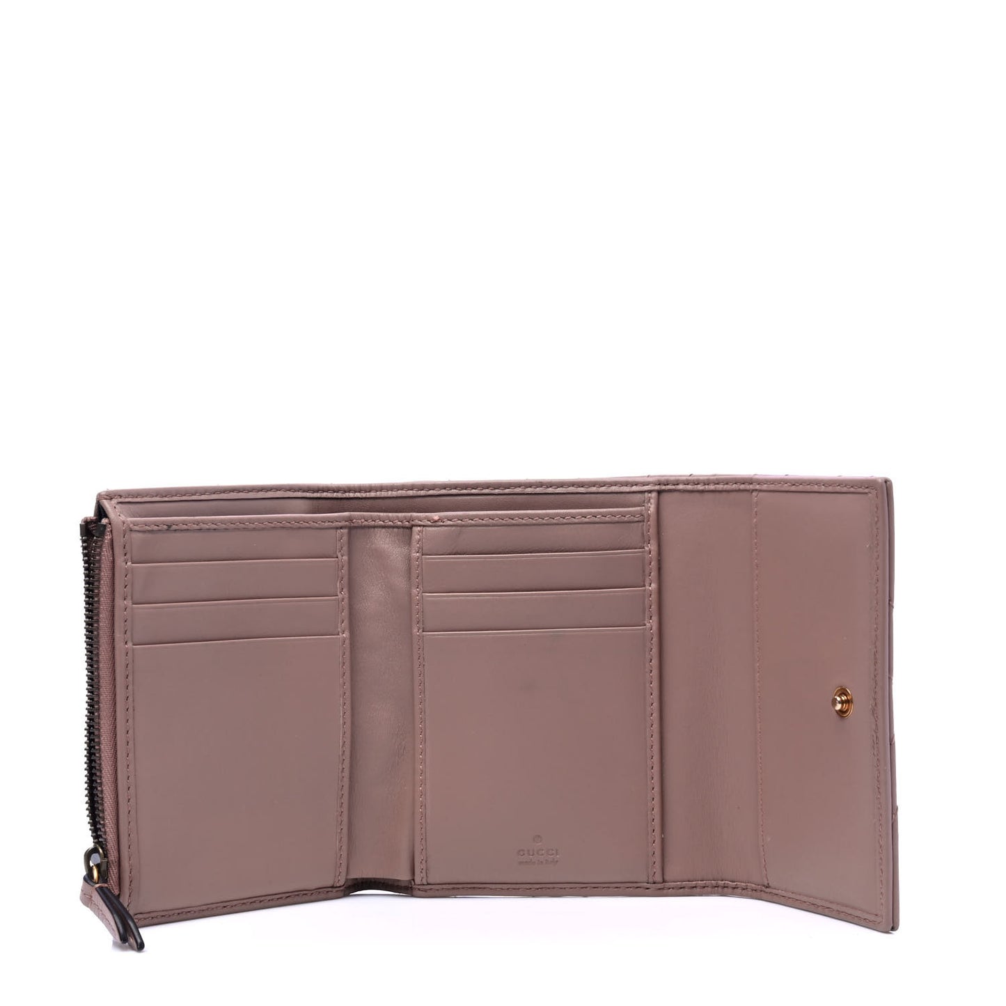 Calfskin Matelasse GG Marmont Wallet Porcelain Rose