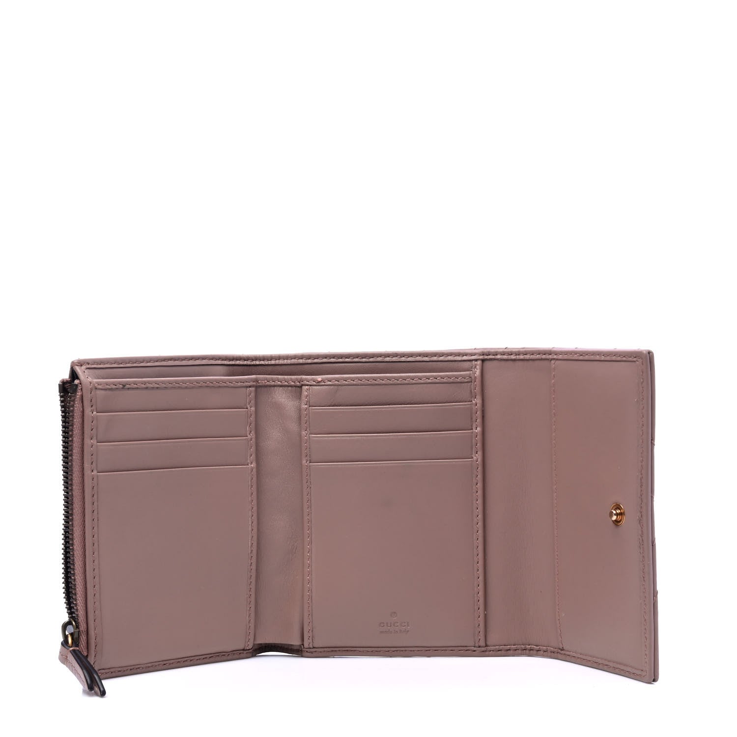 Gucci Calfskin Matelasse GG Marmont Wallet Porcelain Rose 3 of 4