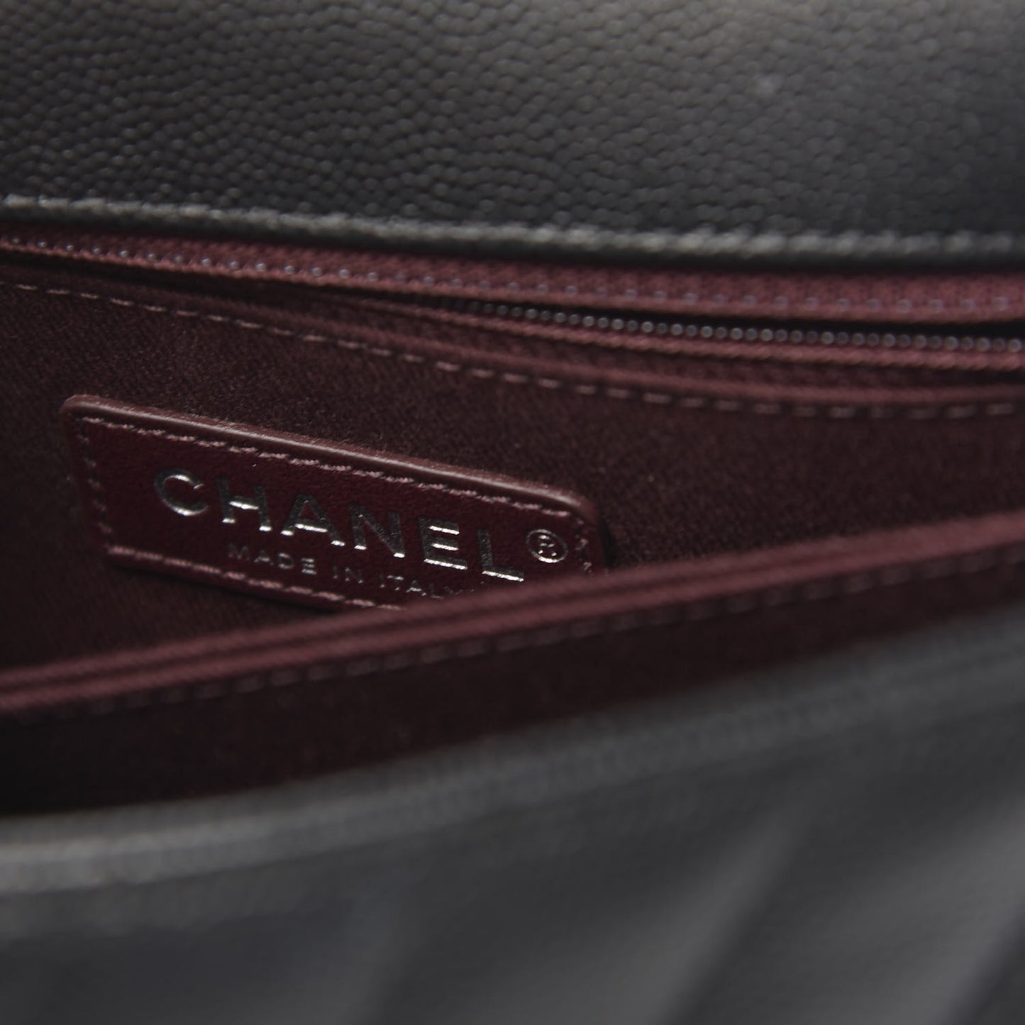 Caviar Chevron Quilted Mini Coco Handle Flap Black