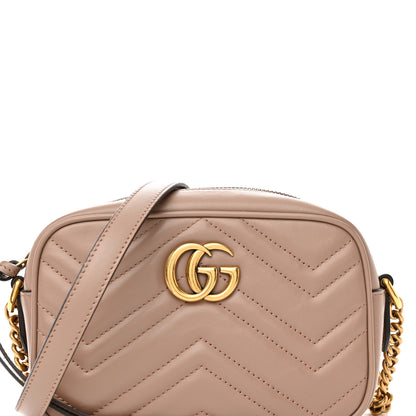 Gucci Calfskin Matelasse Mini GG Marmont Chain Shoulder Bag Porcelain Rose 8 of 11