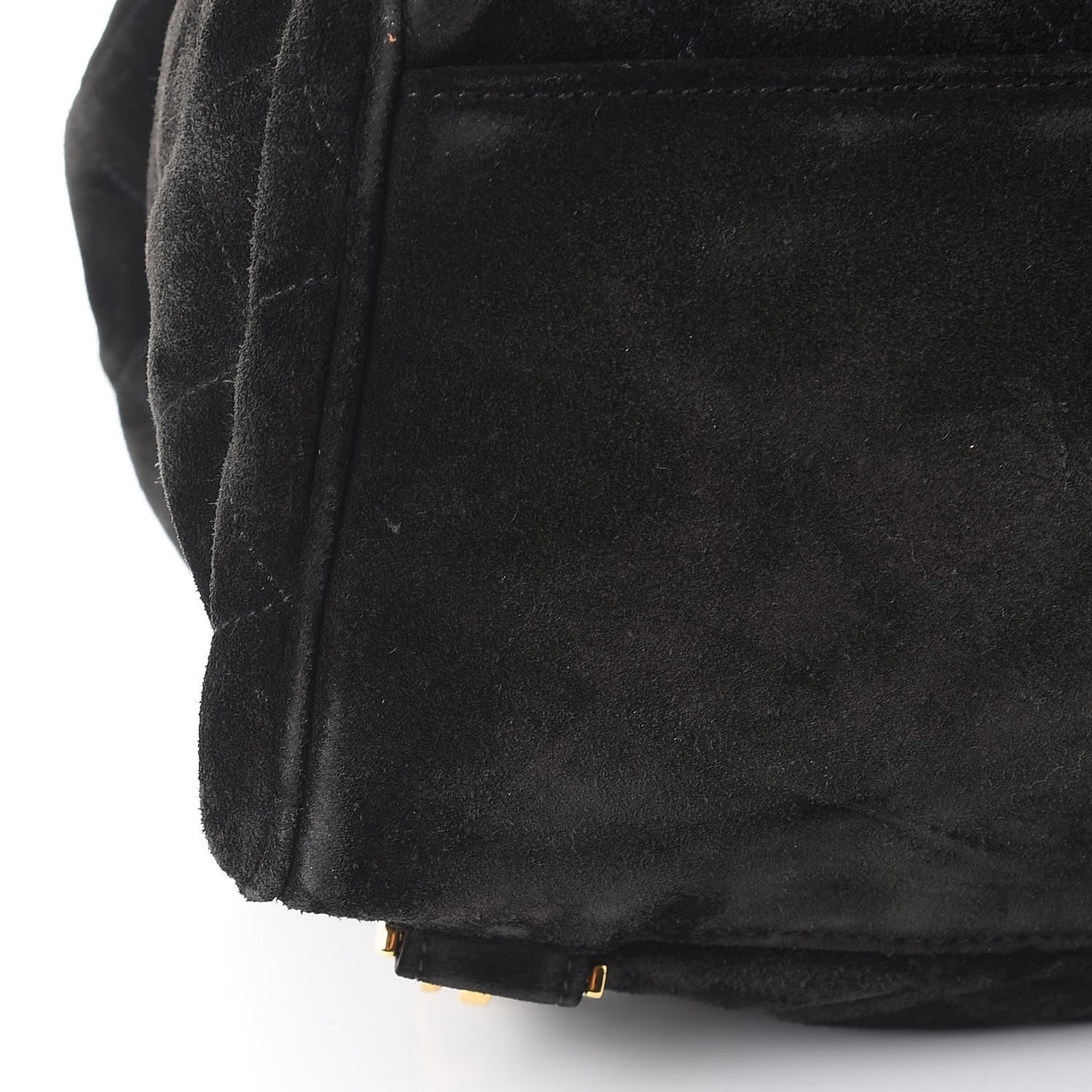 Suede Quilted Drawstring Backpack Black