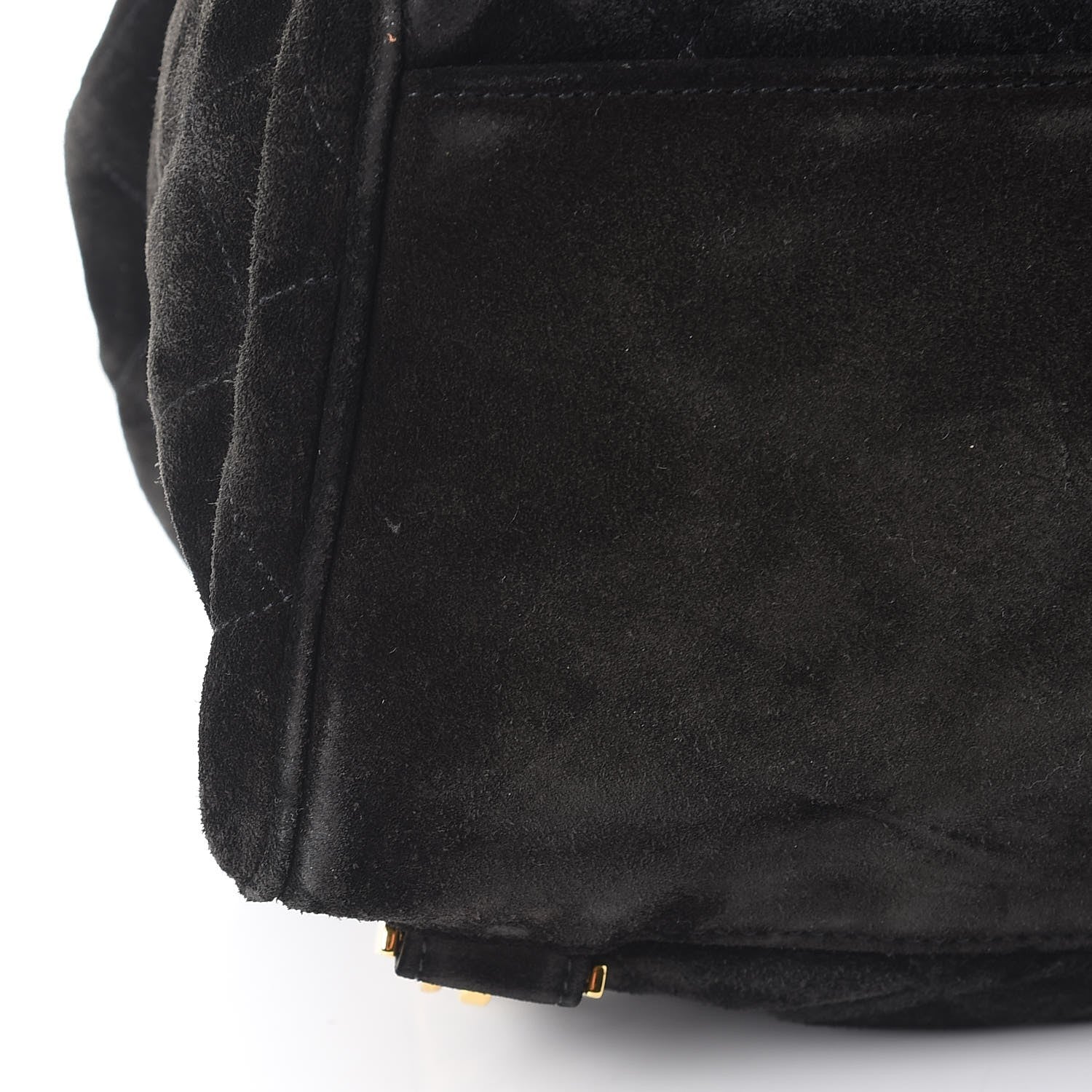 Chanel Suede Quilted Drawstring Backpack Black 9 of 12
