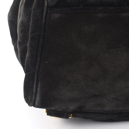 Chanel Suede Quilted Drawstring Backpack Black 9 of 12
