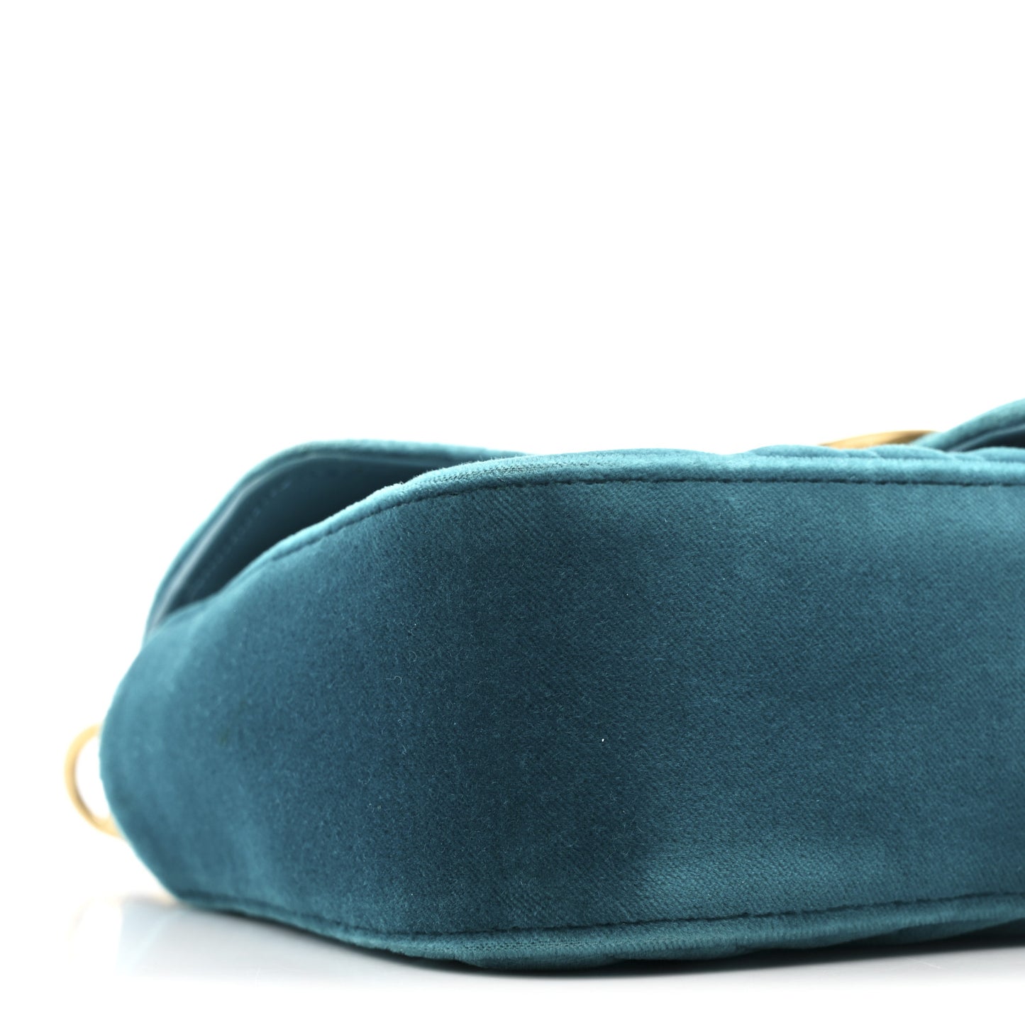 Velvet Matelasse Mini GG Marmont Shoulder Bag Pavone Cyan