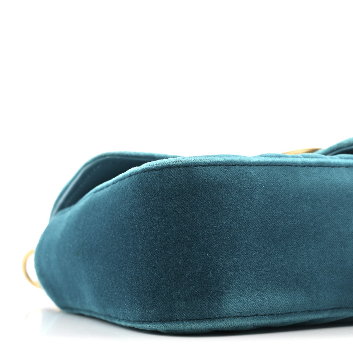 Gucci Velvet Matelasse Mini GG Marmont Shoulder Bag Pavone Cyan 9 of 10