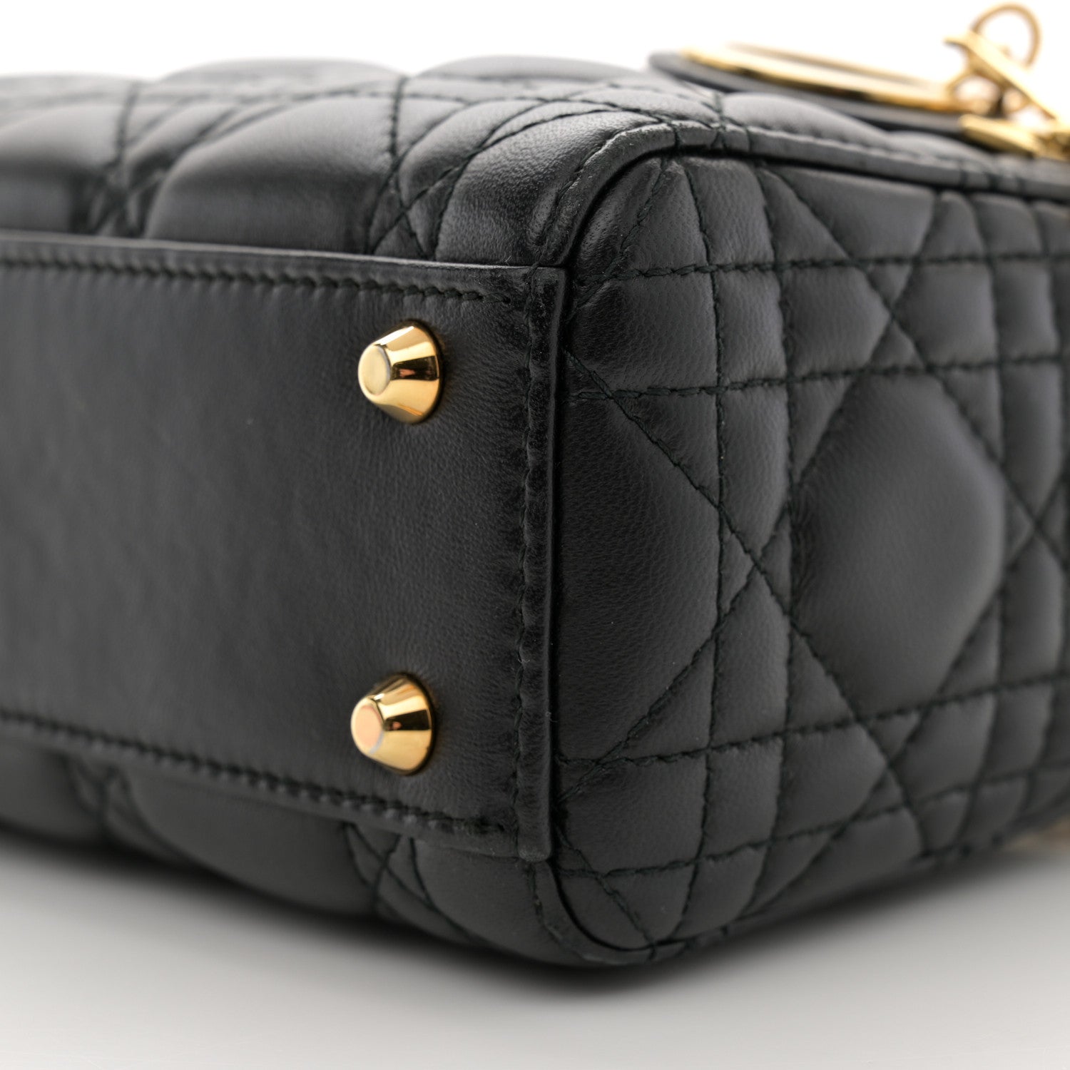 Christian Dior Lambskin Cannage Mini Lady Dior Black 10 of 12