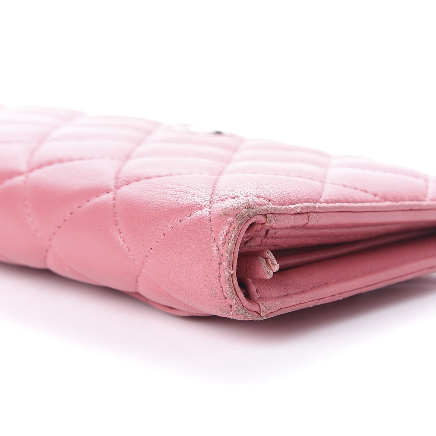 Lambskin Quilted Yen Wallet Pink