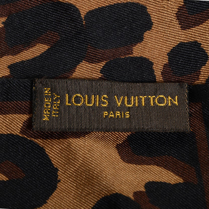 Louis Vuitton Silk Leopard Bandeau Scarf Marron 5 of 6