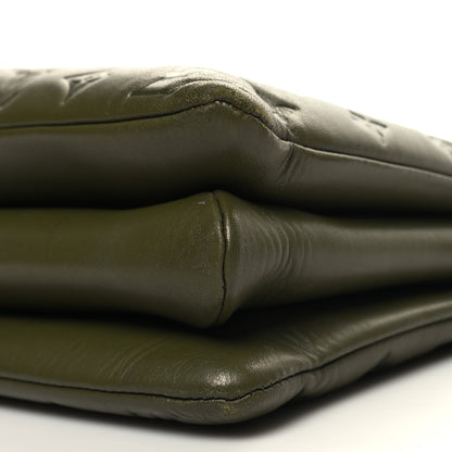 Louis Vuitton Lambskin Embossed Monogram Coussin MM Khaki 11 of 12