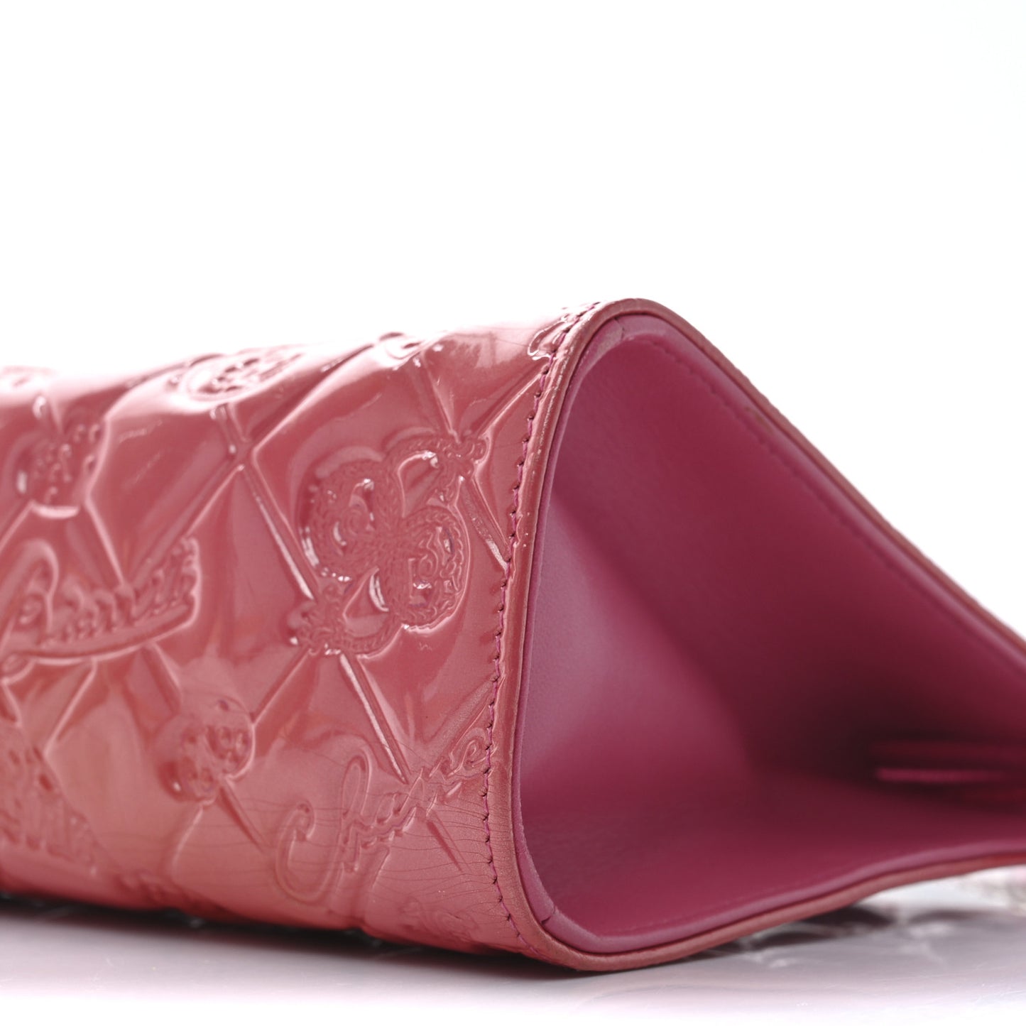 Patent Calfskin Lucky Symbols Pochette Hot Pink