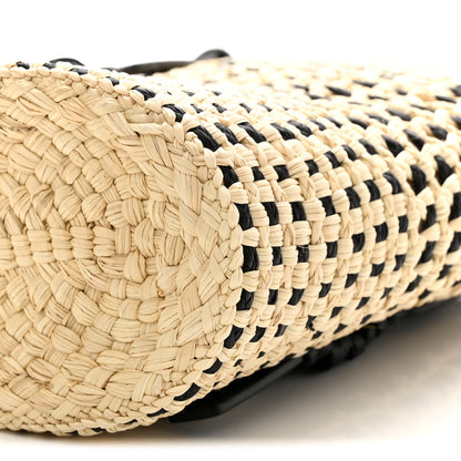 Loewe Calfskin Raffia Paulas Ibiza Bucket Bag Natural Black 10 of 10