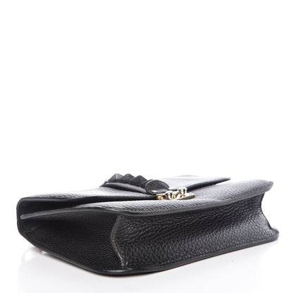 Valentino Garavani Pebbled Calfskin Medium Glam Lock Rockstud Flap Black 5 of 12
