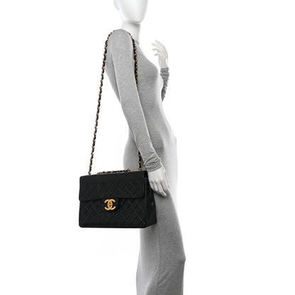 Chanel Lambskin Quilted XL Jumbo Single Flap Black 2 of 11