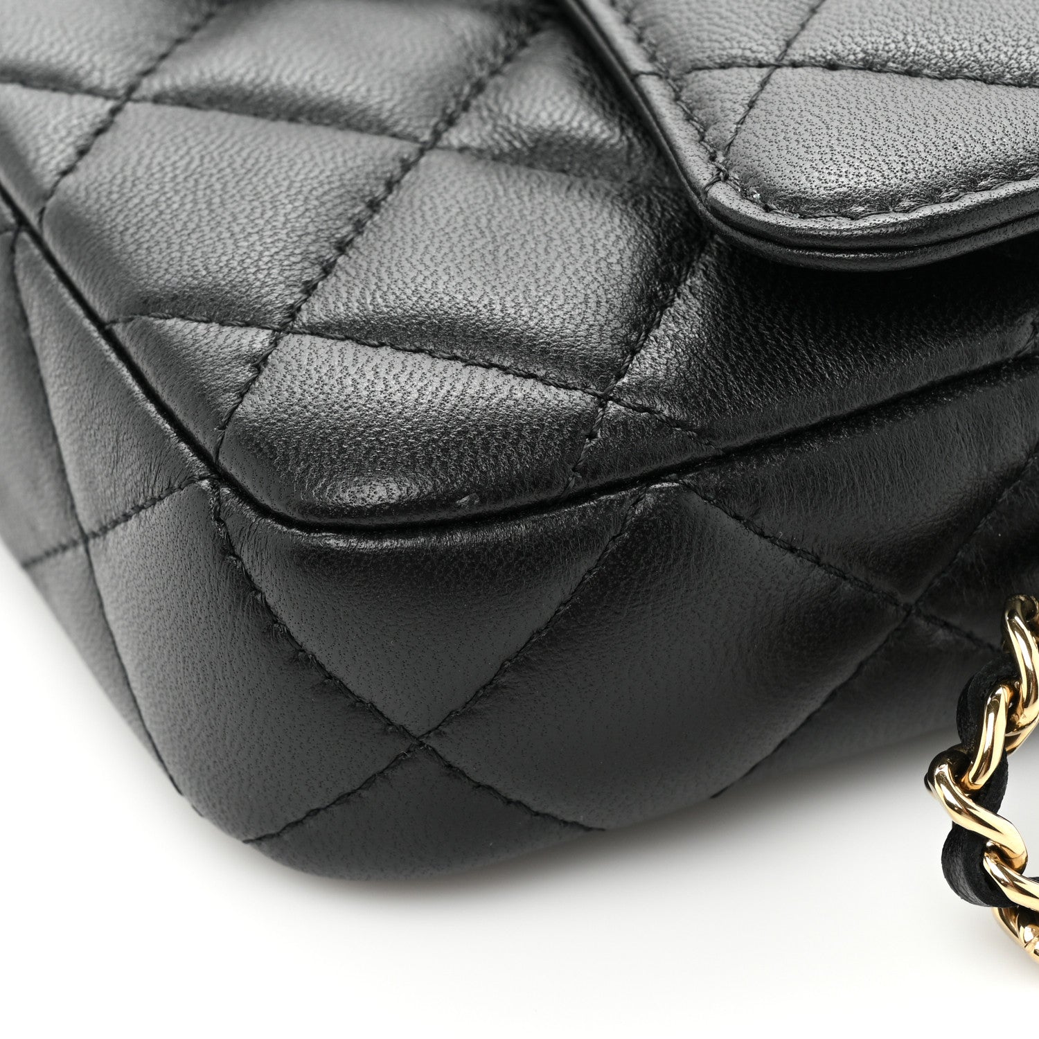 Chanel Lambskin Quilted Flap Phone Holder With Chain Black 12 of 15