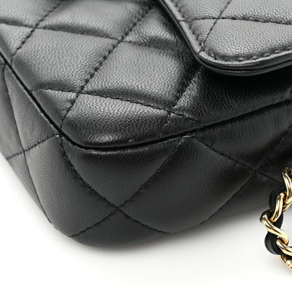 Chanel Lambskin Quilted Flap Phone Holder With Chain Black 12 of 15