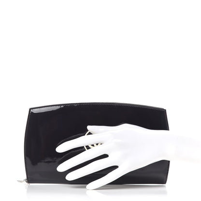 Chanel Patent Large CC Compact Zip Gusset Wallet Black 2 of 8