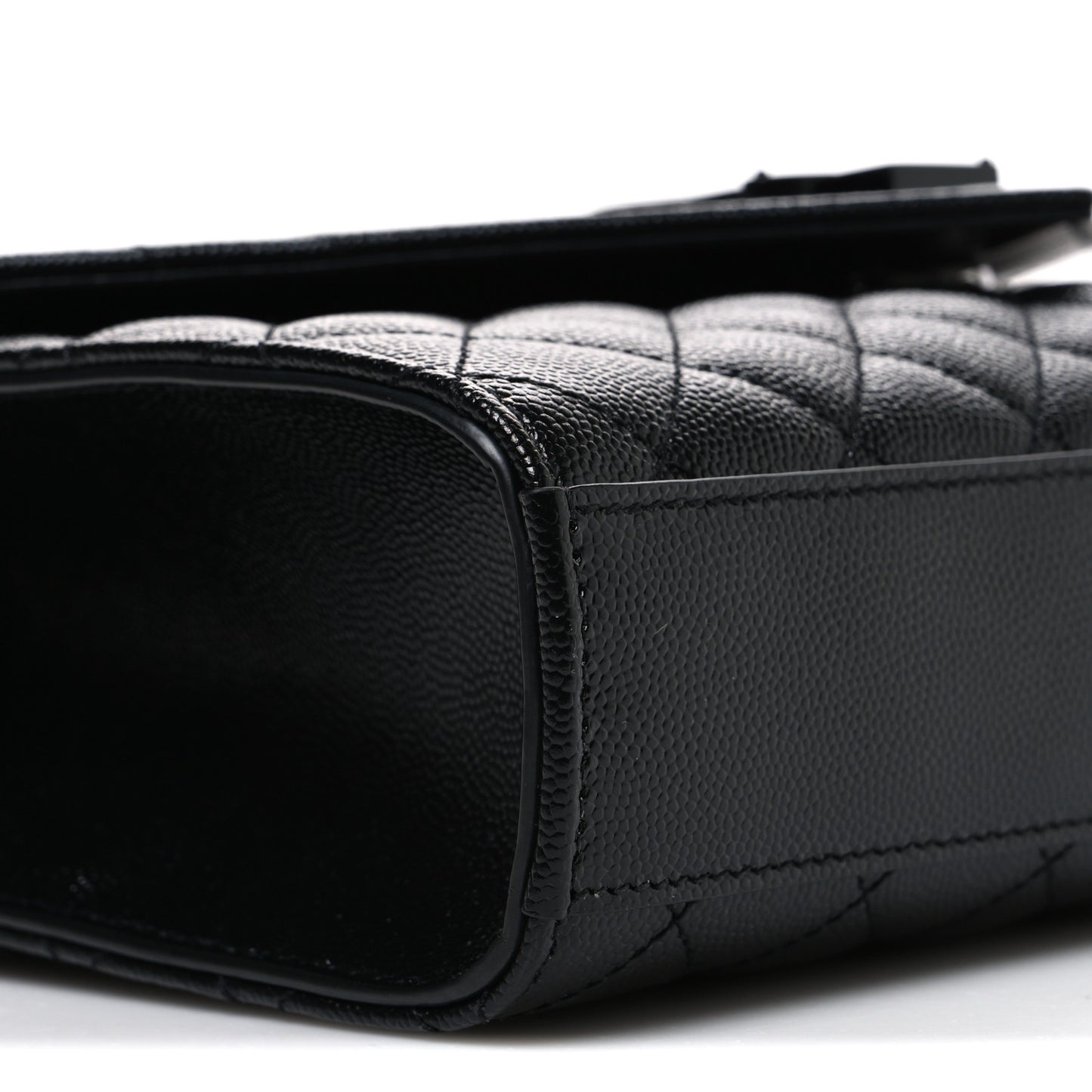 Grain De Poudre Textured Mixed Matelasse Triquilt Medium Monogram Monochrome Satchel Black