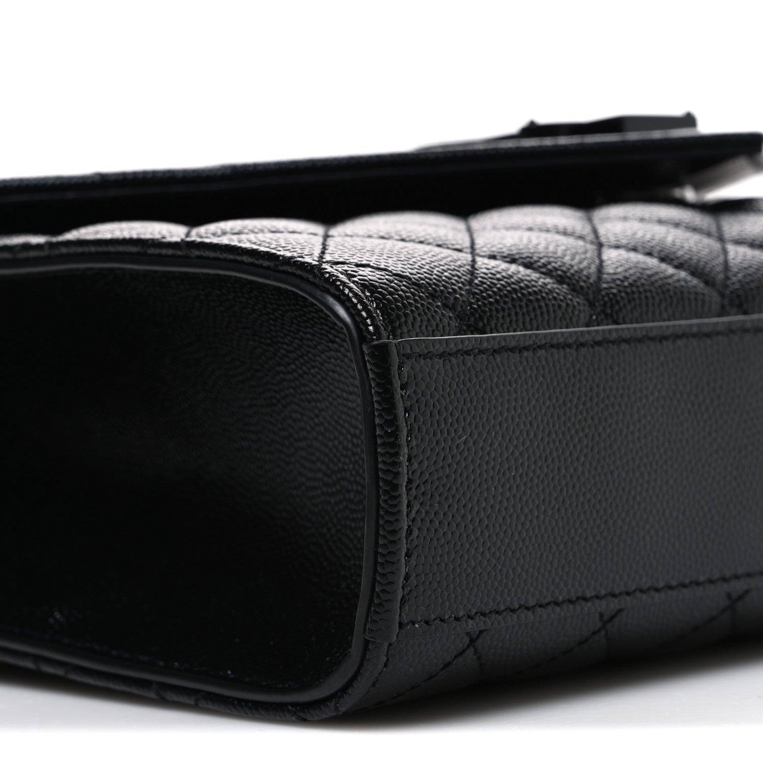 Saint Laurent Grain De Poudre Textured Mixed Matelasse Triquilt Medium Monogram Monochrome Satchel Black 9 of 10
