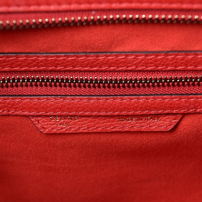Celine Drummed Calfskin Mini Luggage Coquelicot 6 of 7