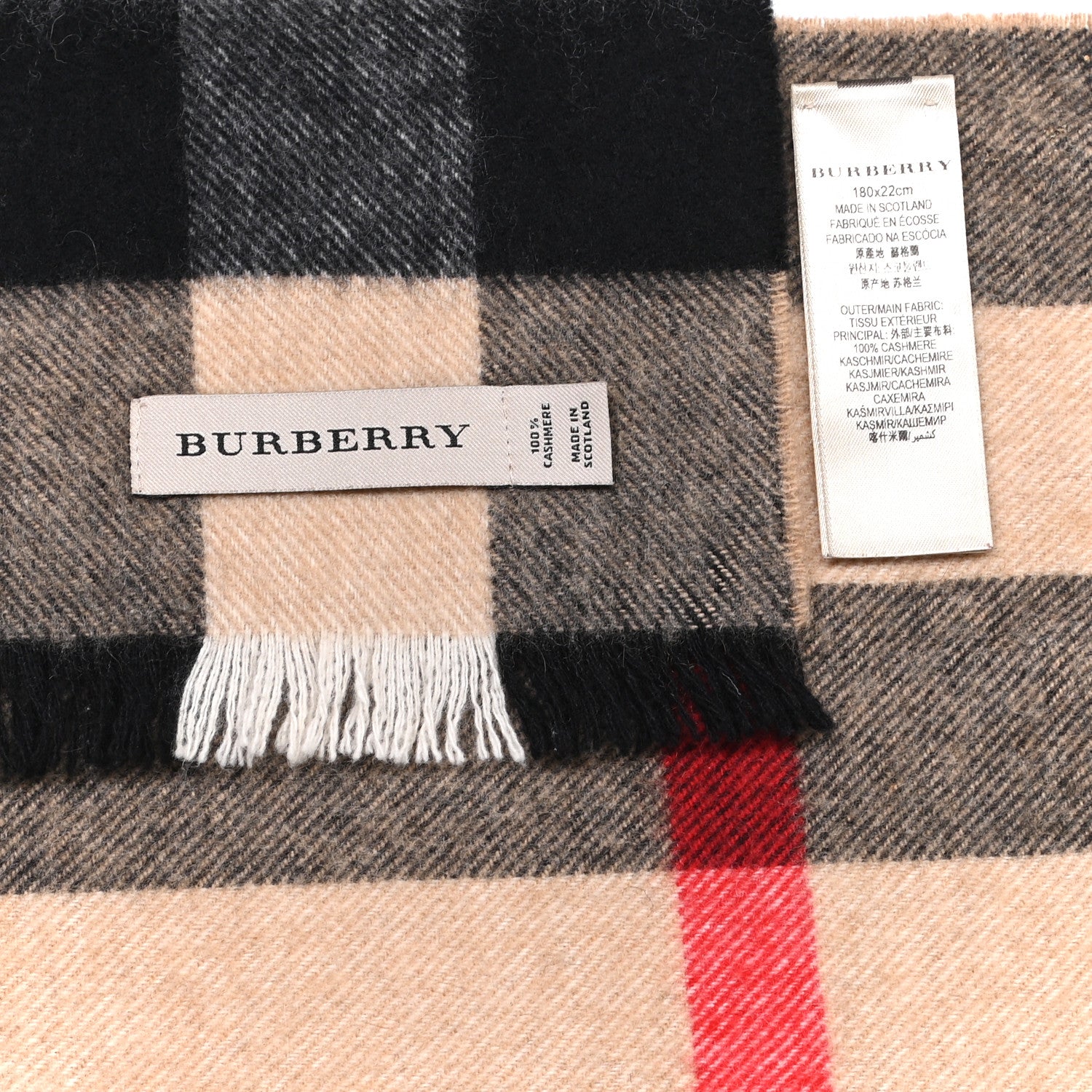 Burberry Cashmere Giant Exploded Check Scarf Camel 4 of 4