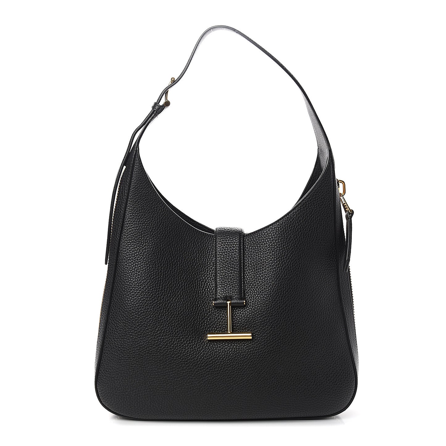 Grained Calfskin Tara Hobo Black